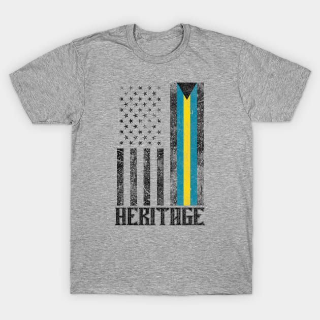 Bahamas Hispanic Heritage destressed flag T-Shirt by Coqui Tees